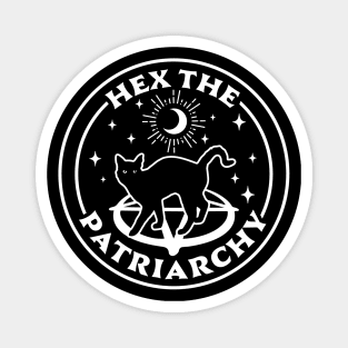 Hex The Patriarchy Feminist Witch Halloween Cat Gothic Goth Magnet